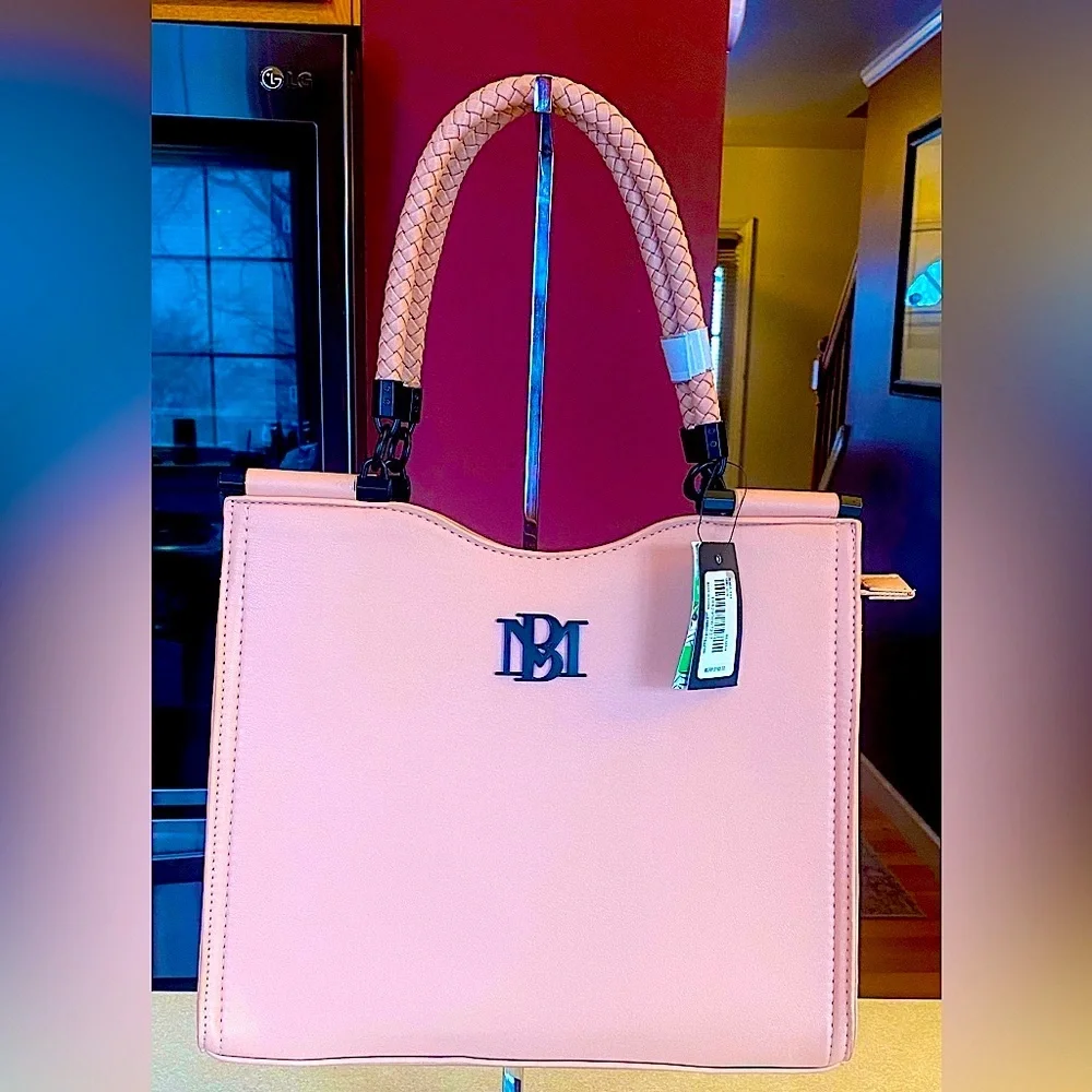 BADGLEY MISCHKA Pink Vegan Leather Crossbody Satchel, NWT